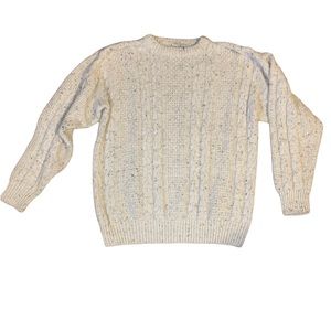 Whitney Square Cream Eclectic Grandpa Sweater Sz L